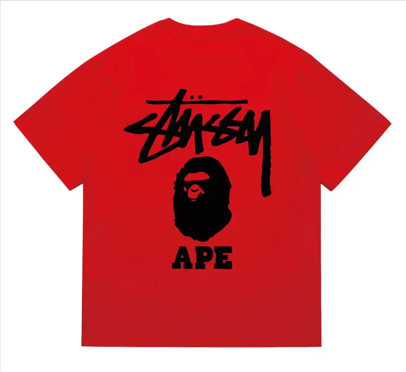 Bape x Stussy Tee — 202 red and black colorway — USFans Spreadsheet photo
