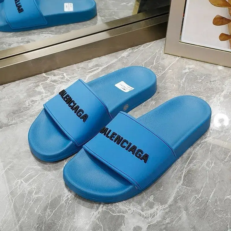 Balenciaga Slides — Blue and black letters colorway — USFans Spreadsheet photo
