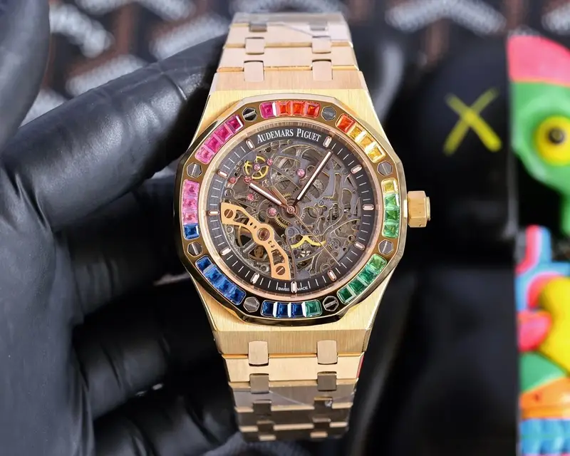Stones Covered Audemars Piguet — Gold shell-black plate steel belt [color colorway — USFans Spreadsheet photo