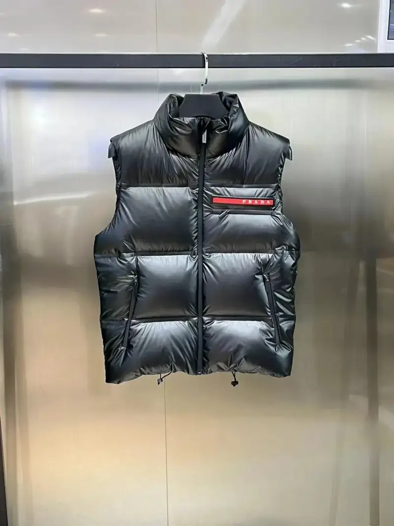 Prada Re-Nylon Linea Rossa Down Puffer Vest — Black colorway — USFans Spreadsheet photo