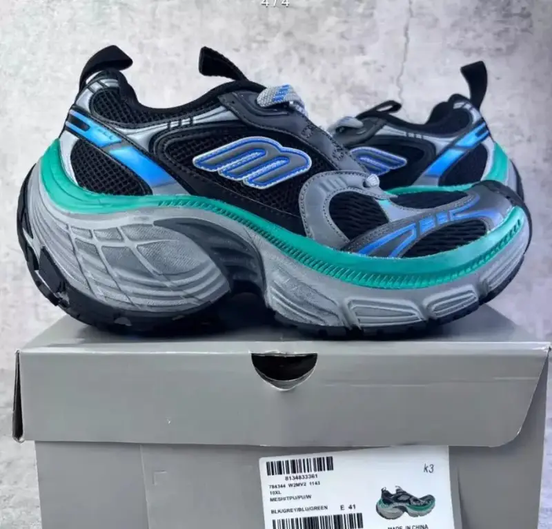 Balenciaga 10XL Black Shoes — 10XL 1143 black green colorway — Kakobuy Spreadsheet photo