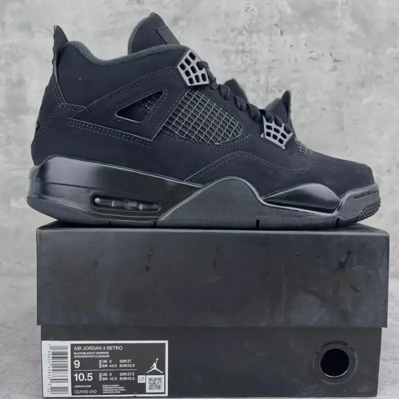 Jordan 4 Manila — Black Cat CU1110-010 colorway — USFans Spreadsheet photo