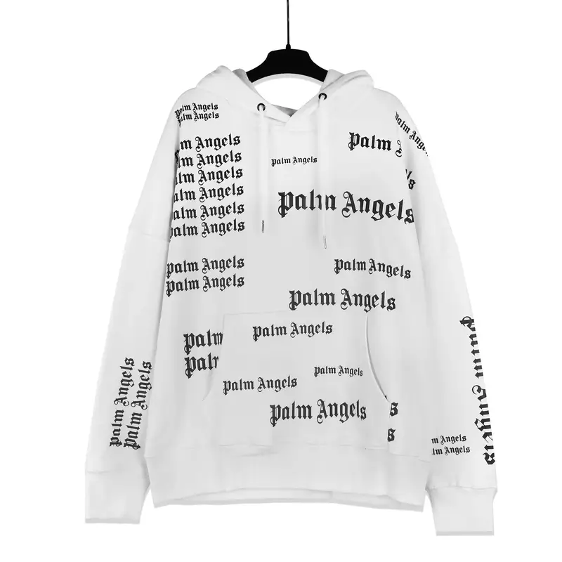 Palm Angels Hoodie — Full Print Letter White Correct Edition colorway — USFans Spreadsheet photo