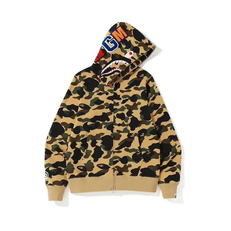 Bape Shark Hoodie (More CW) — 801 yellow camouflage colorway — USFans Spreadsheet photo