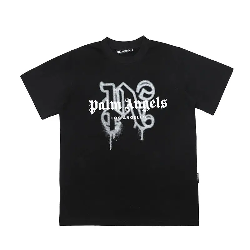 Palm Angels Monogram NY Spray Tee — 2273 Black White Word White colorway — USFans Spreadsheet photo