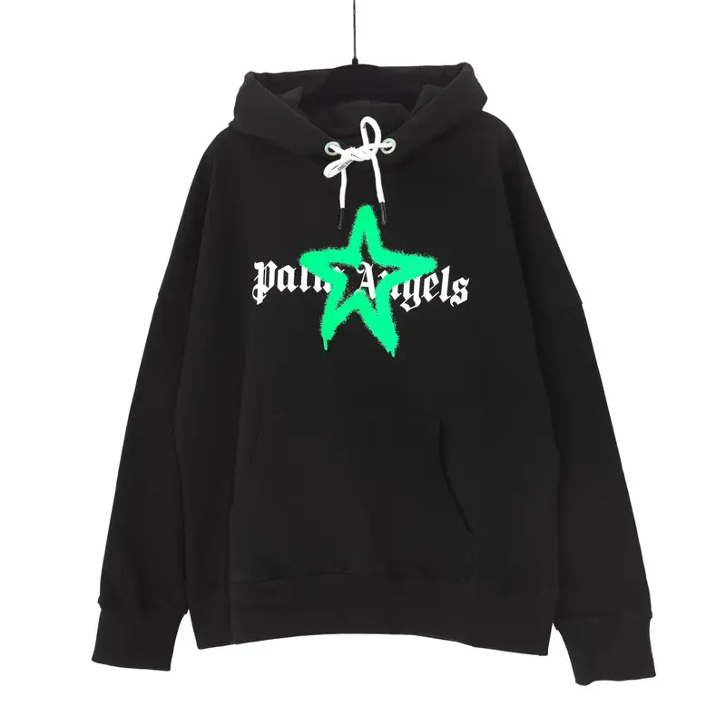 Palm Angels Hoodie — stars black green correct version colorway — USFans Spreadsheet photo
