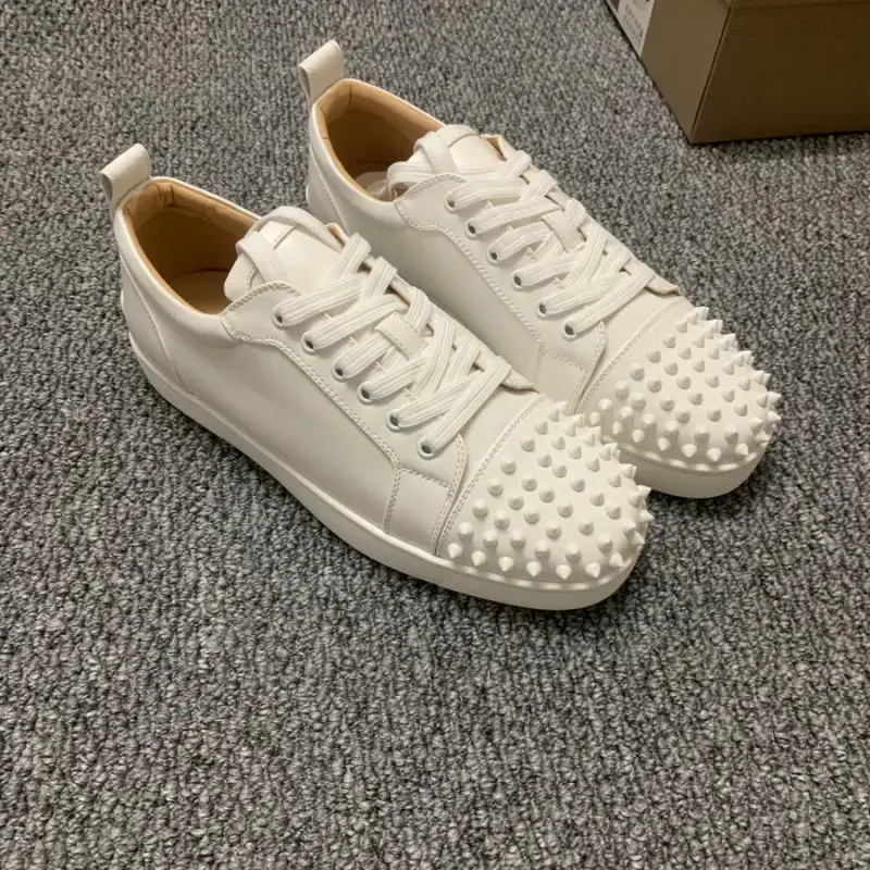 Christian Louboutin Shoes — White leather white nails colorway — Kakobuy Spreadsheet photo