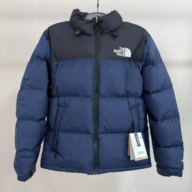 Budget/Best TNF Nuptse Jacket — 96 feather navy blue colorway — USFans Spreadsheet photo