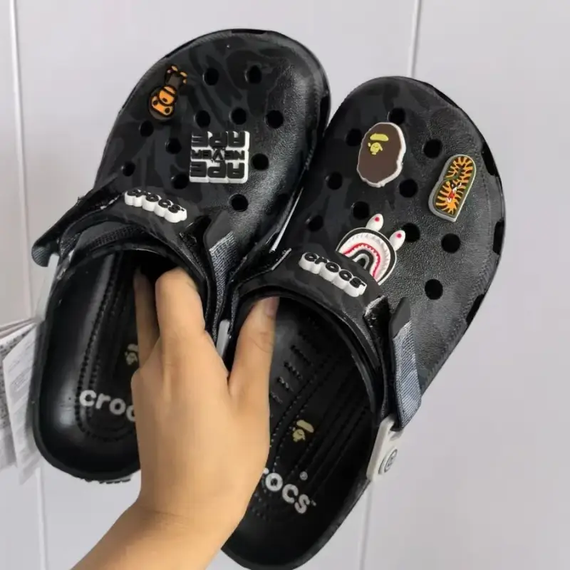 Crocs x Bape Shoes — Black colorway — Kakobuy Spreadsheet photo