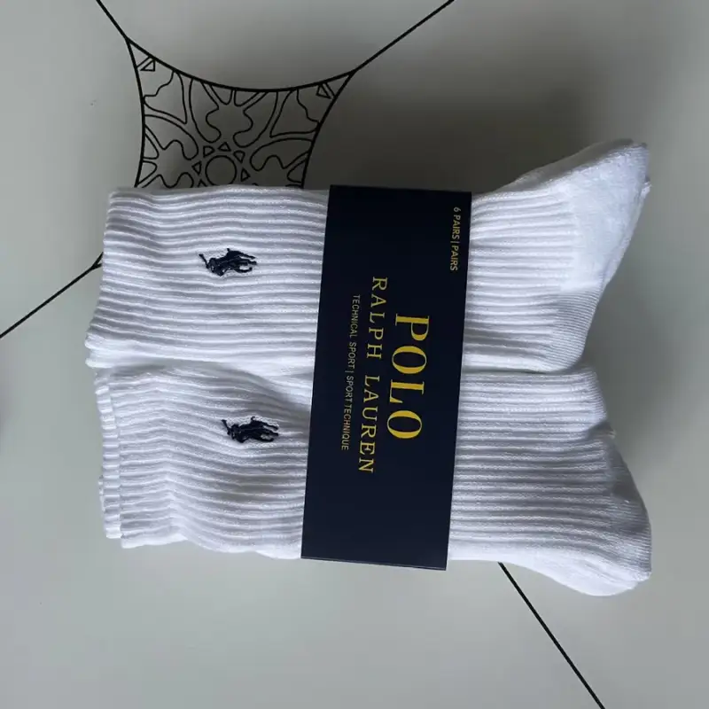 Ralph Lauren Socks Black — White high tube colorway — USFans Spreadsheet photo