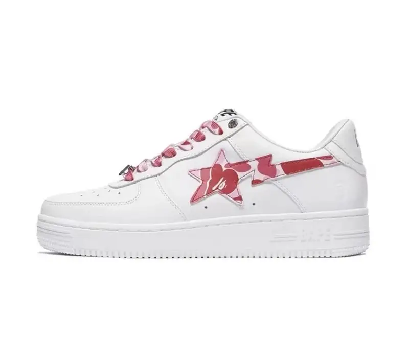 Bapesta Sneakers — White Pink Camo colorway — Kakobuy Spreadsheet photo
