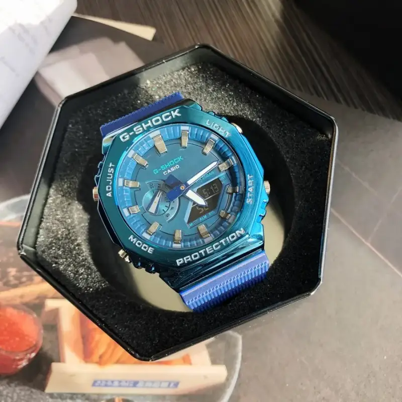 G-Shock Casio Watch With Rubber Band — Blue Shell  Blue Disc Blue Tape colorway — USFans Spreadsheet photo