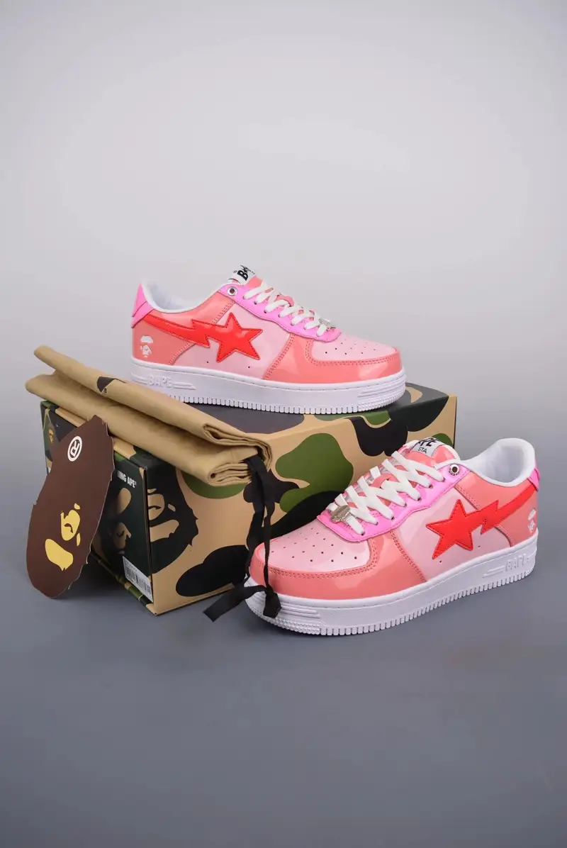 Bapesta Sneakers — Honey Peach Powder colorway — Kakobuy Spreadsheet photo