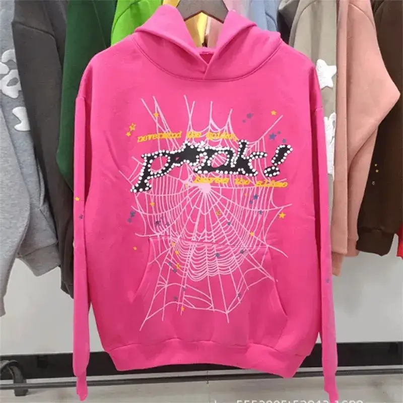 Sp5der Blue Hoodie — rose red colorway — USFans Spreadsheet photo