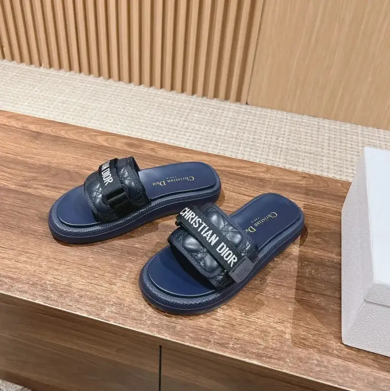 Dior Slides — blue white embroidery colorway — Kakobuy Spreadsheet photo