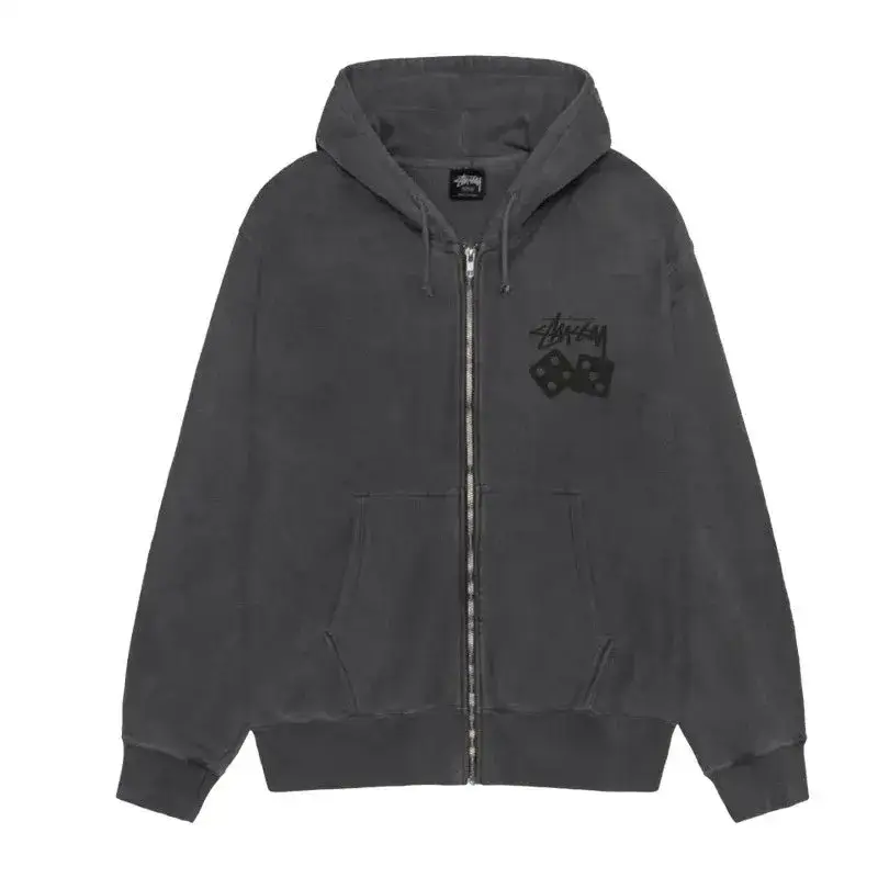 Stussy 8Ball Zip Hoodie — Dice 34 Zipper Washed Black colorway — USFans Spreadsheet photo