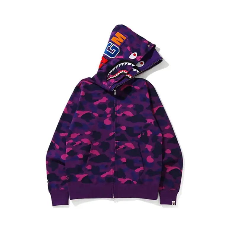 Bape Shark Hoodie — 8805 double cap purple colorway — USFans Spreadsheet photo