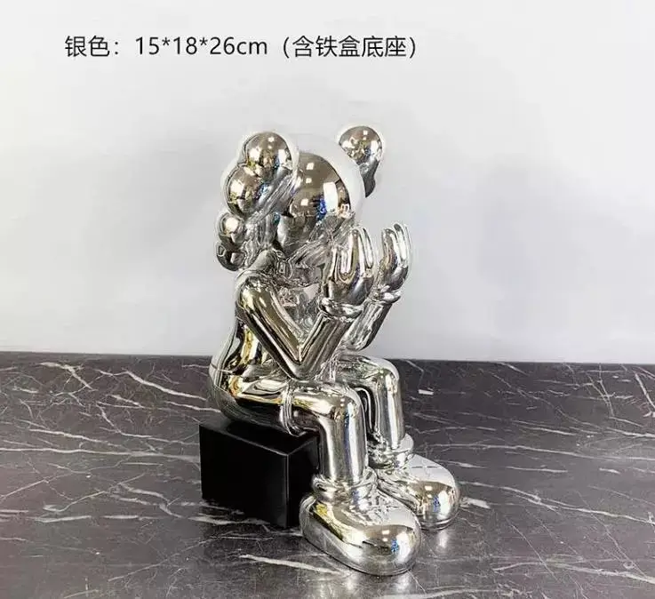 Kaws Figure — 26cm plating sitting silver colorway — USFans Spreadsheet photo