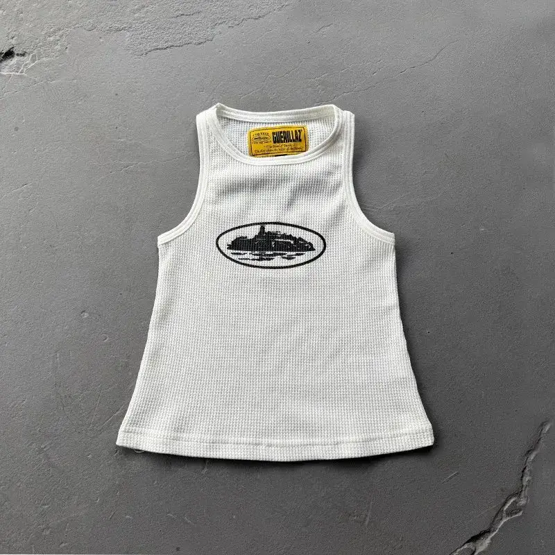 Corteiz Sleeveless Garment T-Shirt — Island Print/White colorway — USFans Spreadsheet photo