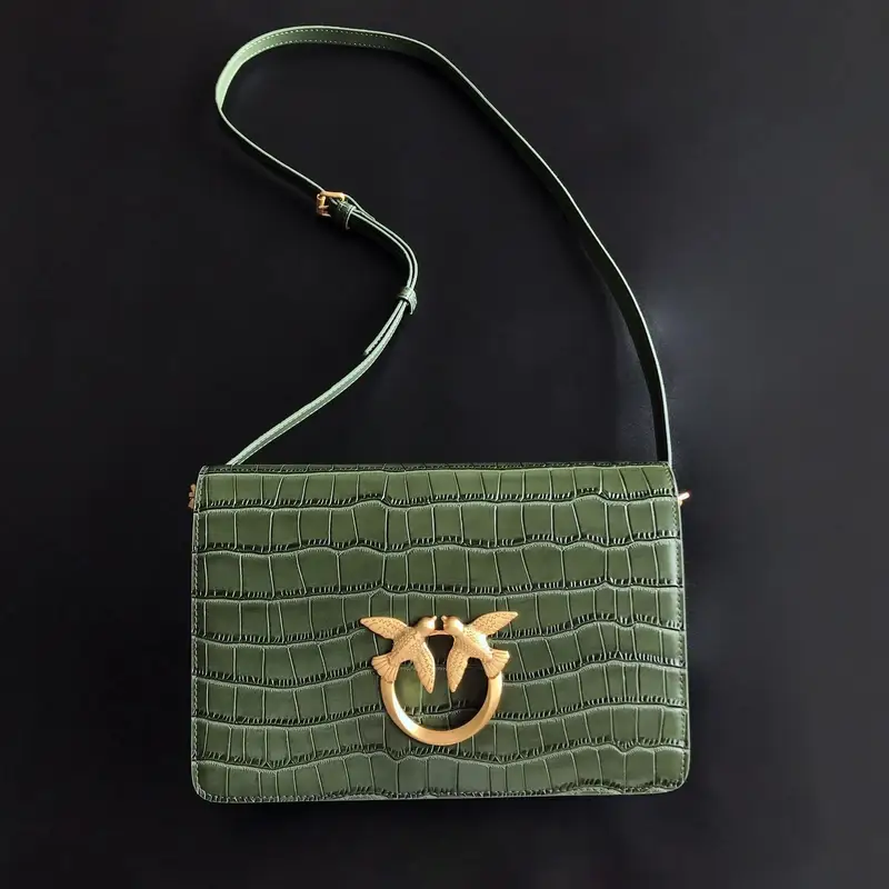 Pinko Bag — Crocodile-pattern green large size colorway — USFans Spreadsheet photo
