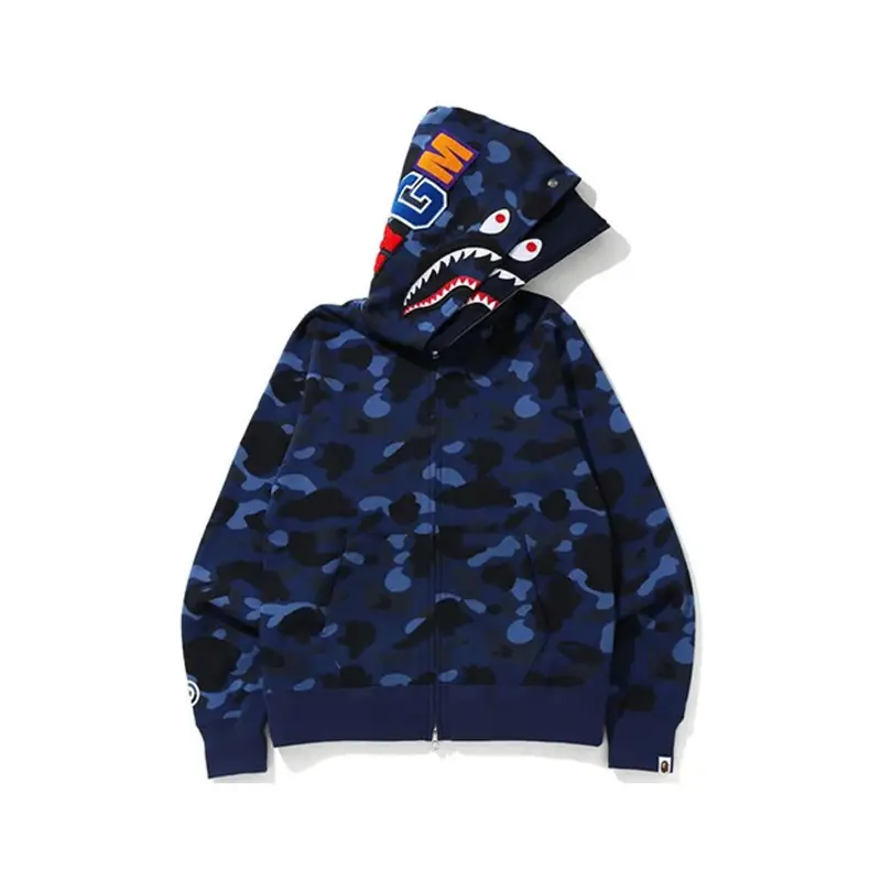 Bape Shark Hoodie — 8805 Double Cap Blue colorway — USFans Spreadsheet photo