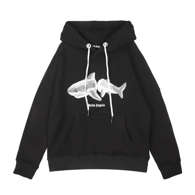 Palm Angels Hoodie — Broken Tail Shark Black Correct Edition colorway — USFans Spreadsheet photo