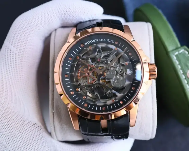 Roger Dubuis Skeleton Watch — Rose Gold Shell  Black Plate Black Leath colorway — USFans Spreadsheet photo