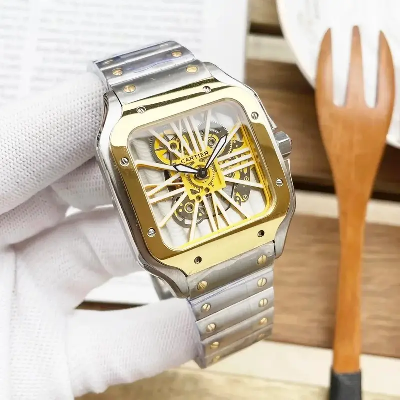 Cartier Santos Skeleton — Gold Shell-Gold Plated Steel Strip colorway — USFans Spreadsheet photo