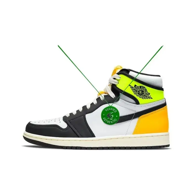 Off-White AJ1 University Blue — Black and orange feet colorway — USFans Spreadsheet photo