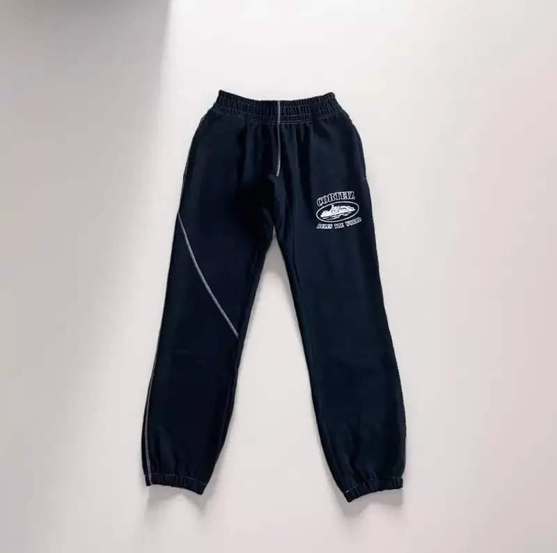 Corteiz Alcatraz Basic Triple Black Pants — black and white colorway — USFans Spreadsheet photo