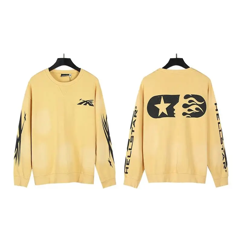 Hellstar Tee Hoodie — D108 Wash water yellow colorway — USFans Spreadsheet photo