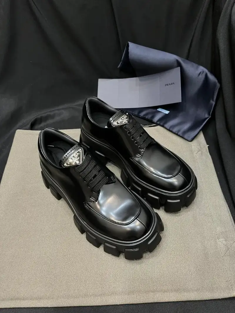 Prada Monolith Patent Leather Lace-Up Shoes — Black ) colorway — Kakobuy Spreadsheet photo