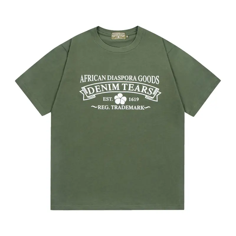 Denim Tears x Offset T-Shirt — Green letter colorway — USFans Spreadsheet photo