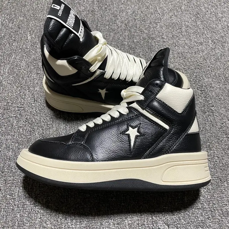 Rick Owens Leather High Shoes — RO Big Converse Black and White colorway — Kakobuy Spreadsheet photo