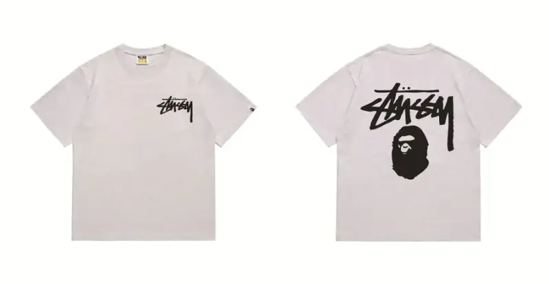 Bape x Stussy Tee — 201 gray black colorway — USFans Spreadsheet photo