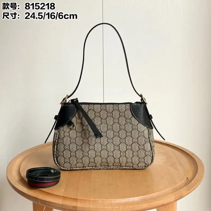 Gucci GG Emblem Bag — Black trumpet 24.5*16*6CM colorway — USFans Spreadsheet photo