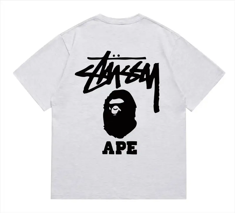 Bape x Stussy Tee — 202 gray black colorway — USFans Spreadsheet photo