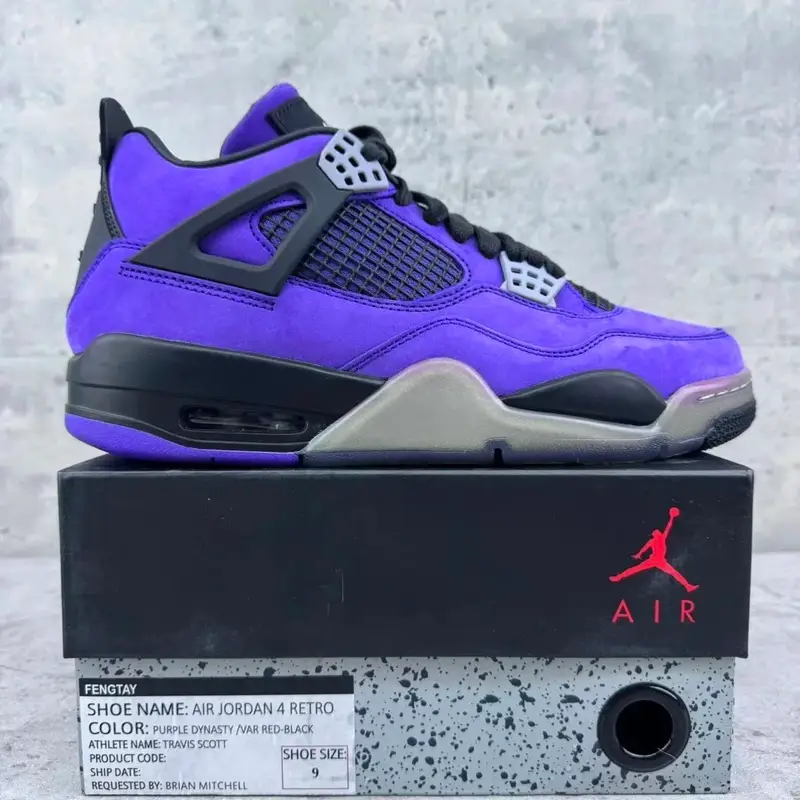 Jordan 4 Manila — 4 TS Purple 766296 colorway — USFans Spreadsheet photo