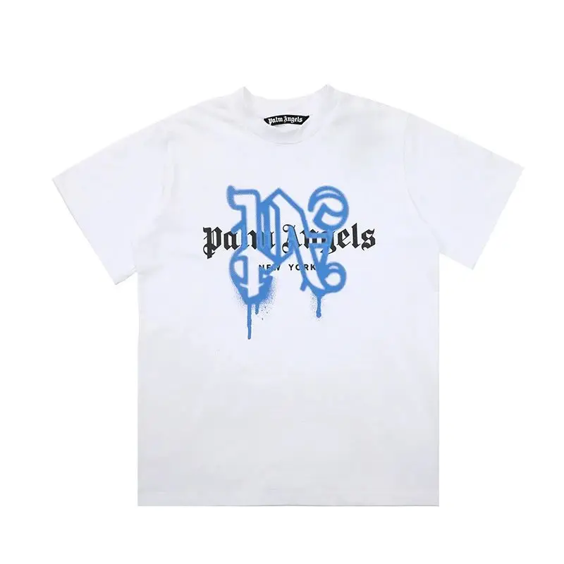 Palm Angels Monogram NY Spray Tee — 2273 black blue colorway — USFans Spreadsheet photo