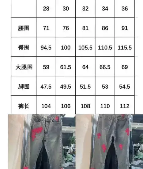 Chrome Hearts Jeans — v170 colorway — USFans Spreadsheet photo