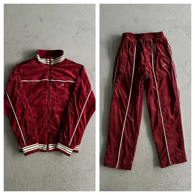 Corteiz Tracksuit Top — Red velvet suit colorway — USFans Spreadsheet photo