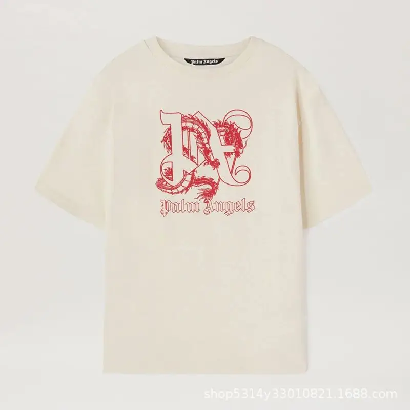 Palm Angels Monogram NY Spray Tee — 2280 beige colorway — USFans Spreadsheet photo