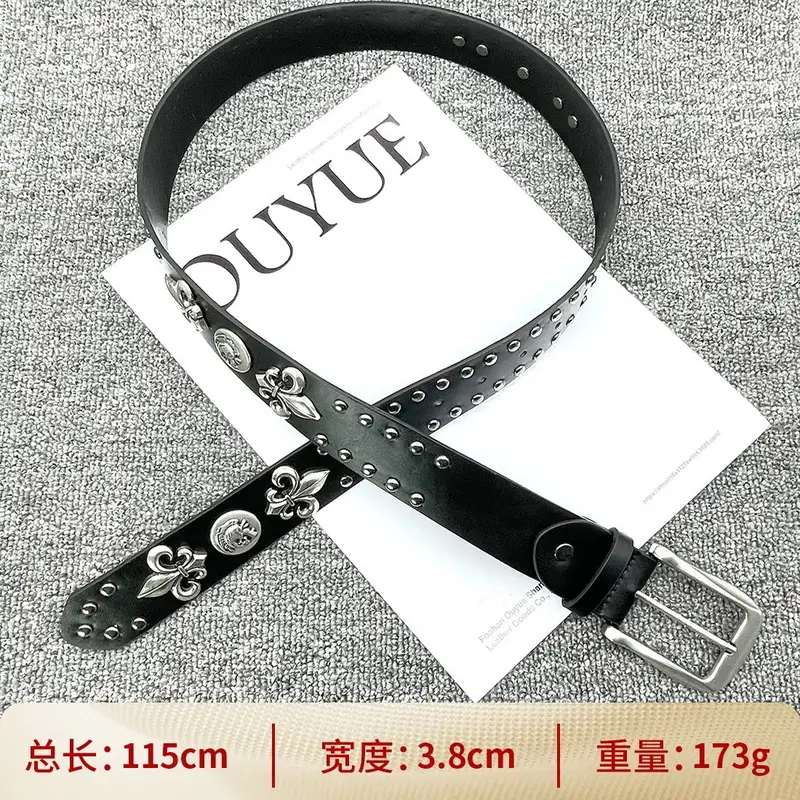 Chrome Hearts belt — [skull head double row nail 115cm] cross belt colorway — USFans Spreadsheet photo