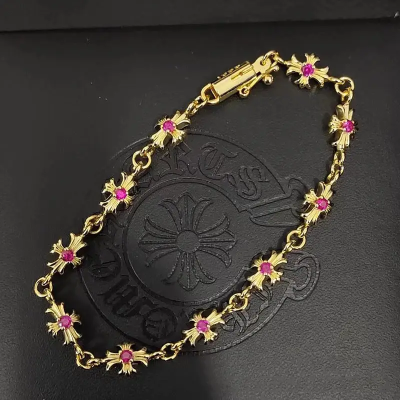 Chrome Hearts Bracelet with Crosses — 8 Gold Pink Diamond Bracelet colorway — USFans Spreadsheet photo