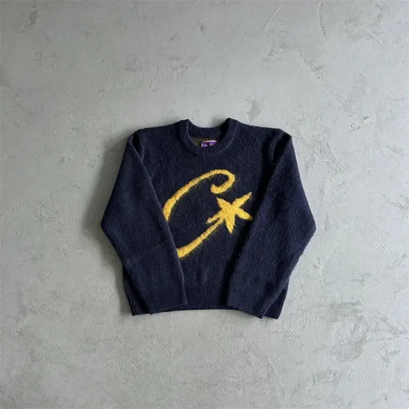 Corteiz Knit Sweater — Large C Navy Blue Sweater colorway — USFans Spreadsheet photo