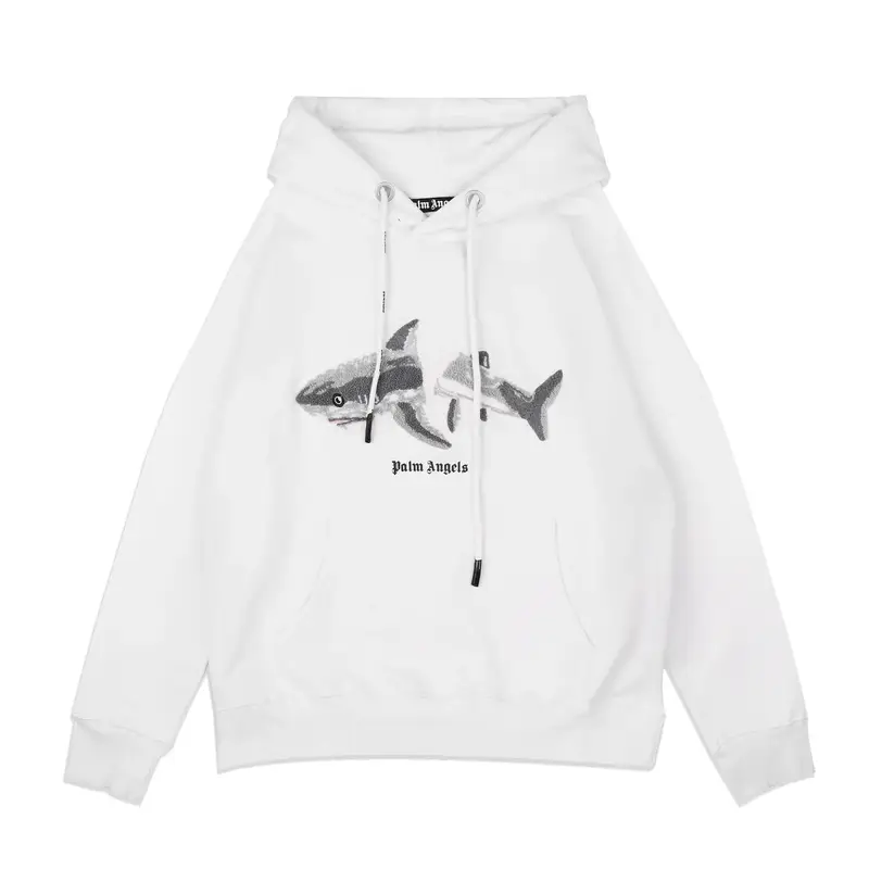 Palm Angels Hoodie — Broken Tail Shark White Correct Edition colorway — USFans Spreadsheet photo