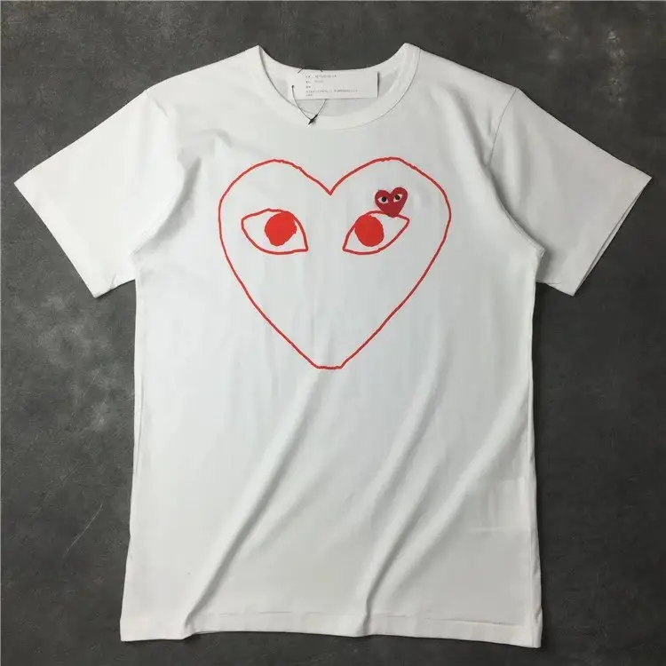 CDG T-Shirts — White red hollow colorway — USFans Spreadsheet photo