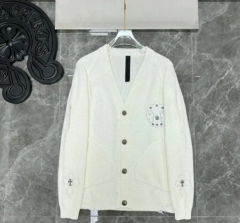 Chrome Hearts Zip-Up Sweater — white colorway — USFans Spreadsheet photo