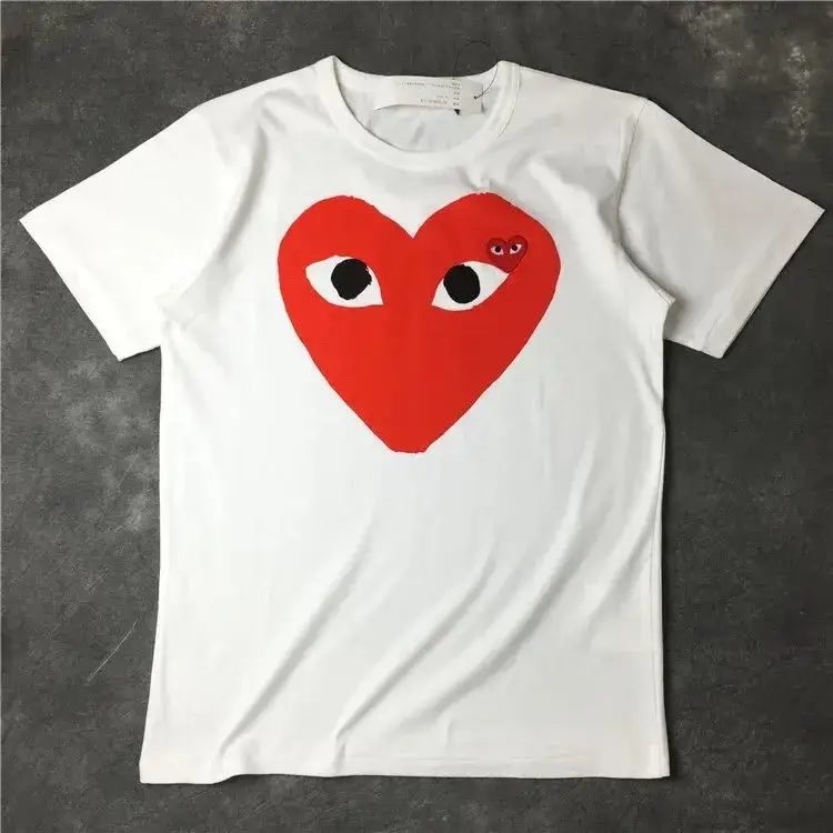 CDG T-Shirts — White Big Red Heart colorway — USFans Spreadsheet photo