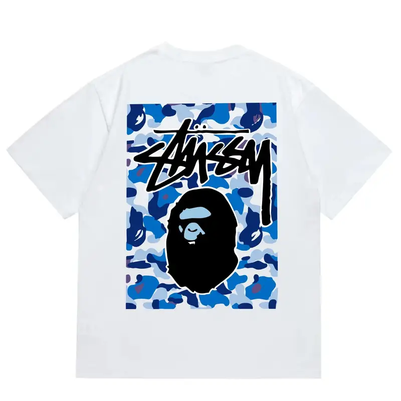Bape x Stussy Tee — 203 white blue colorway — USFans Spreadsheet photo